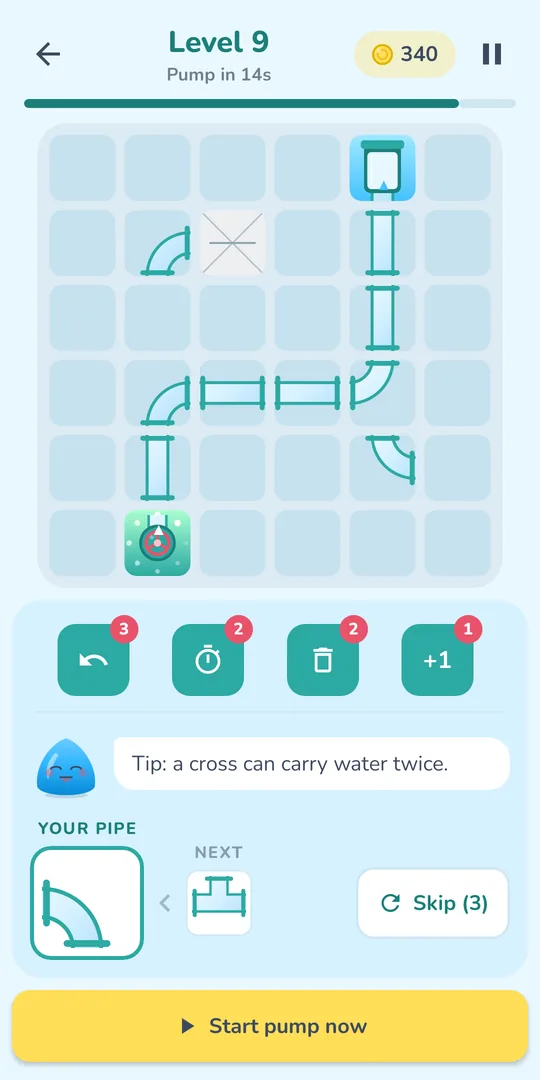 A level during the countdown before the water starts